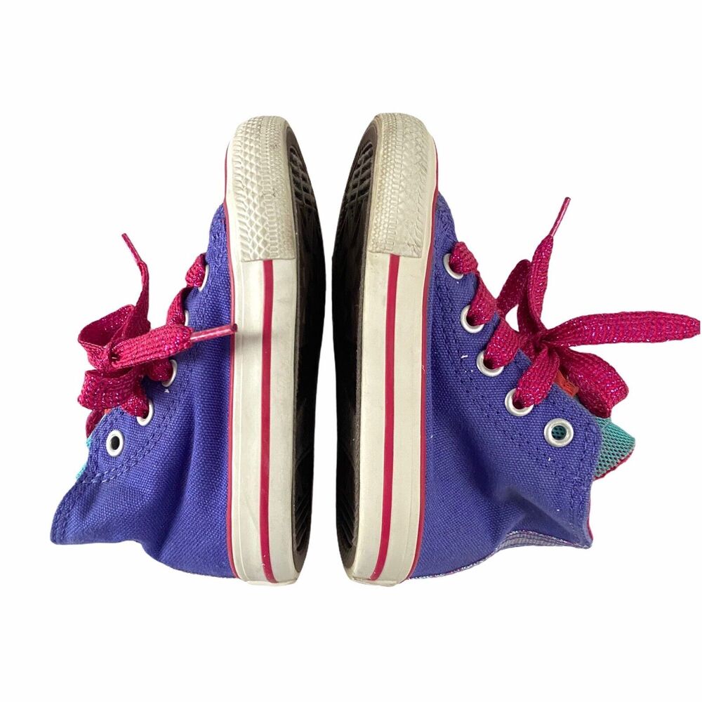 Converse Kids Chuck Taylor All Star Purple Party Hi Size 5 Infant Girls - Picture 8 of 10
